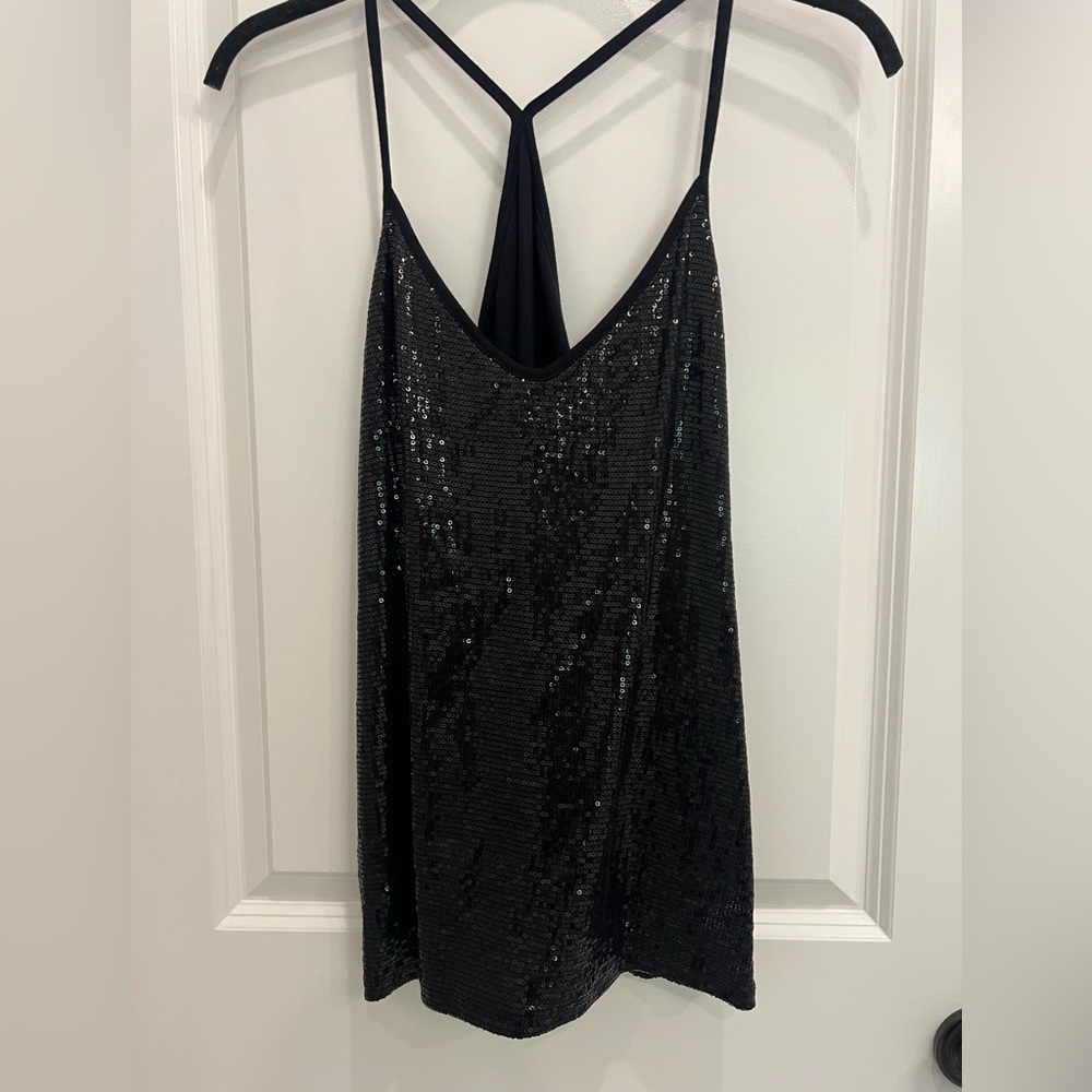Bailey 44 Black and Silver Sequin Top